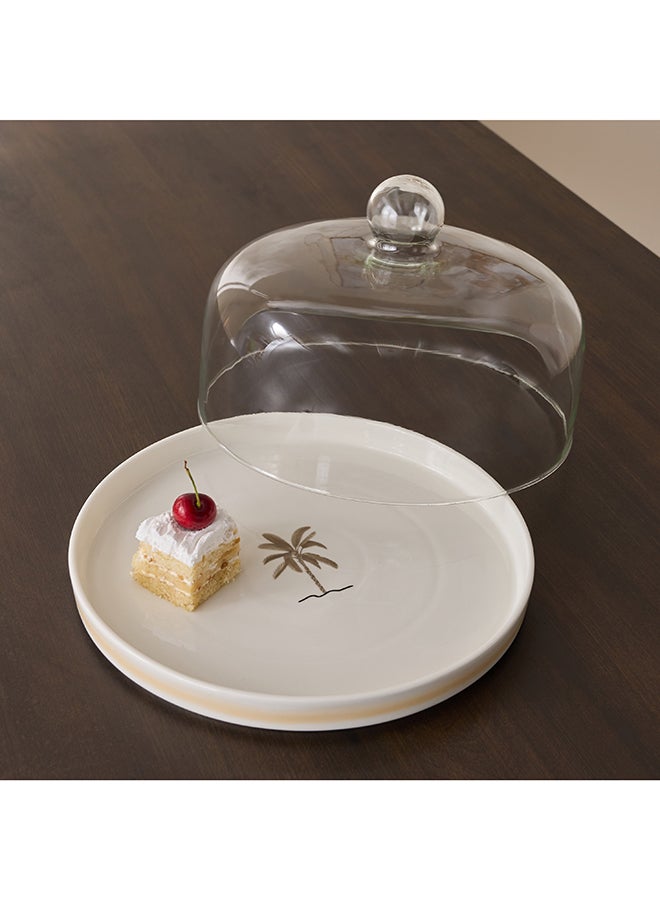 Home Box Sahra Cake Plate with Dome, Clear - Image 2